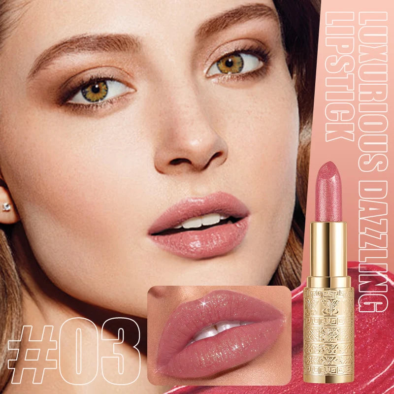 Shining lipstick, long-lasting formula, vibrant colors, easy to apply, suitable for beginners, creating amazing lip makeup