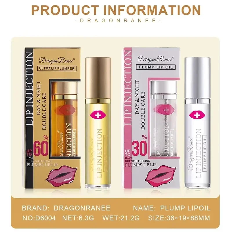 Instant Volumising Lip Plumper Oil Lip Enhancer Lip Gloss Plumping Serum Moisturizing Anti-Wrinkle Lipstick Sexy Lip Care Makeup