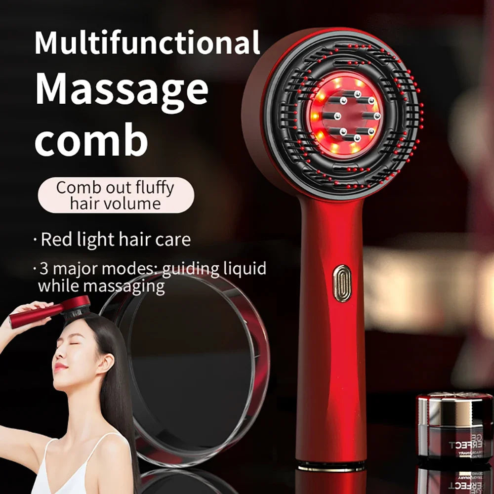 Electric Scalp Massager with Red Light Therapy