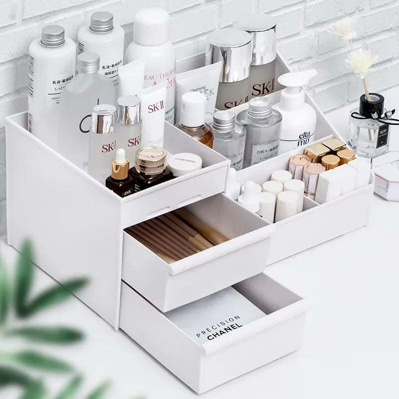 Cosmetic storage box drawer-type dormitory organization storage rack girls skin care product dressing table storage artifact
