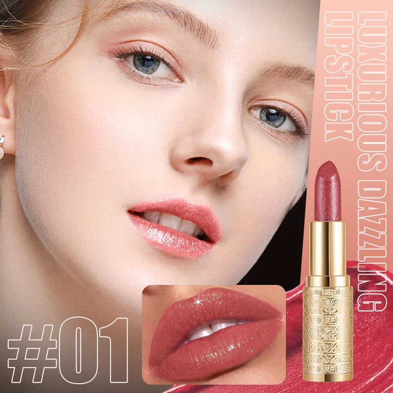 Shining lipstick, long-lasting formula, vibrant colors, easy to apply, suitable for beginners, creating amazing lip makeup