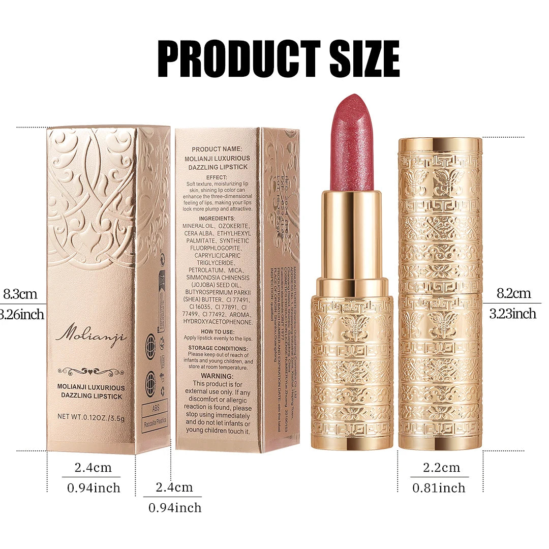 Shining lipstick, long-lasting formula, vibrant colors, easy to apply, suitable for beginners, creating amazing lip makeup