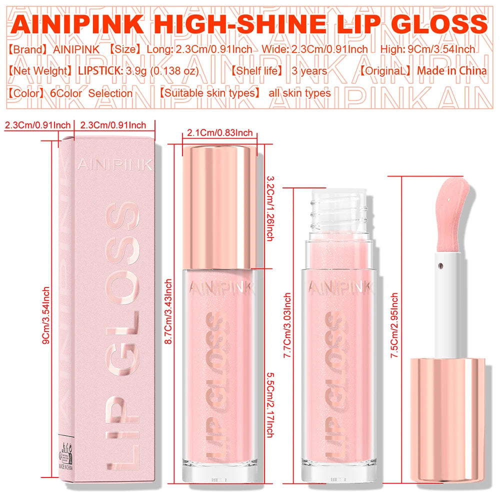 Glitter Lip Gloss Lipstick, Lip Tint Moisturizing Hydrating Long Lasting  Non-Stick Cup Waterproof Nude Lip Plumper High Pigment