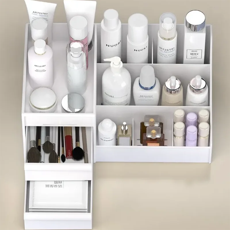 Cosmetic storage box drawer-type dormitory organization storage rack girls skin care product dressing table storage artifact